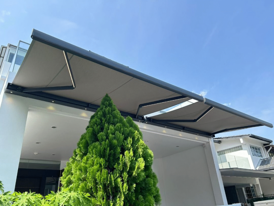 Mái che thông minh tiện ích cho sân nhà, dễ điều khiển và bền đẹp