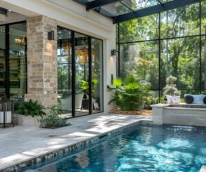 Mái Che Hồ Bơi Kính Cường Lực