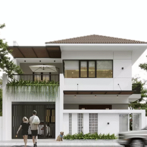 Mái đua nhà phố vừa thẩm mỹ, vừa che nắng mưa hiệu quả.