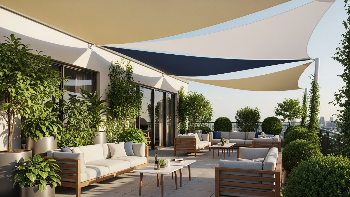 Mái Che Sân Thượng Shade Sail