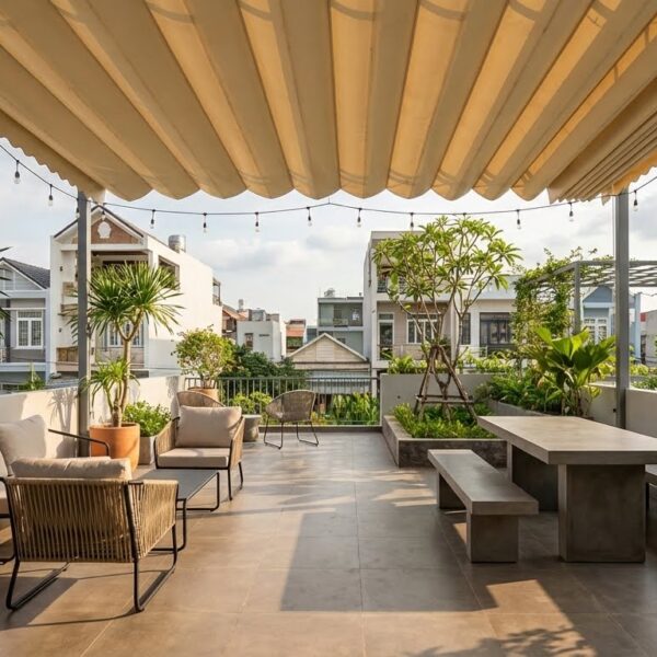 Mái Che Sân Thượng Bạt Xếp