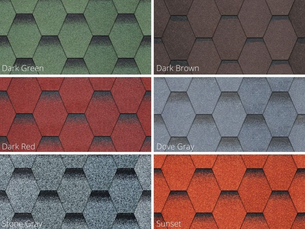 Ngói bitum (ngói nhựa đường) mang phong cách châu Âu, cách âm tốt và chống thấm nước hiệu quả.