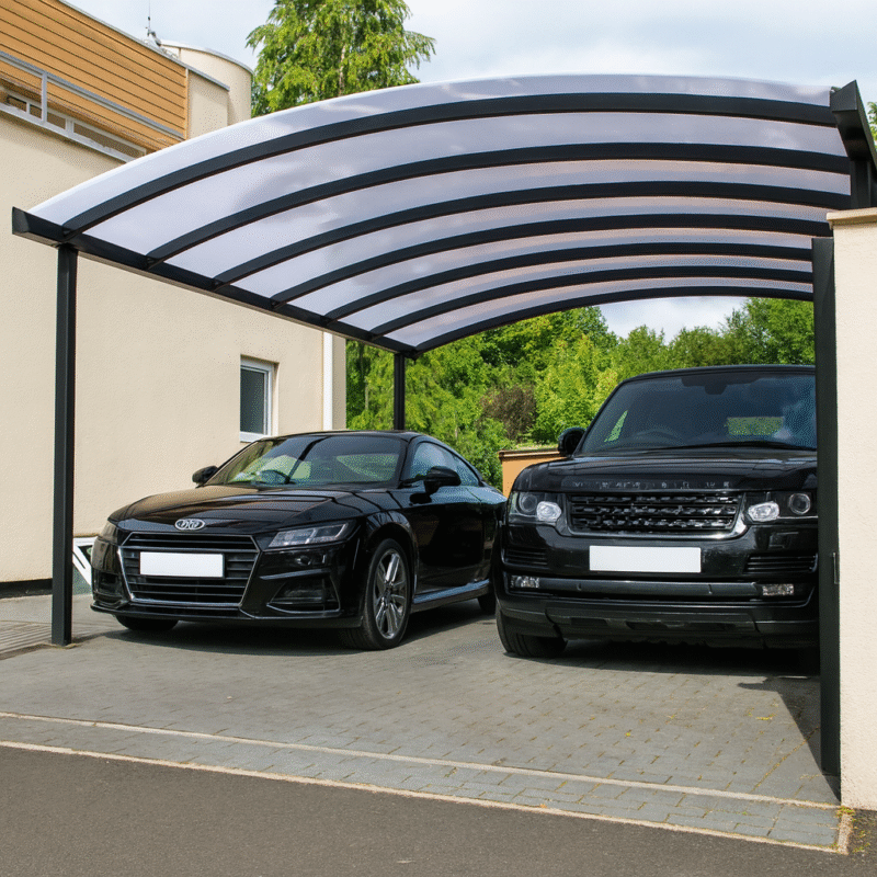 Dựa vào kiến trúc ngôi nhà để chọn chất liệu làm mái vòm nhà xe cho phù hợp