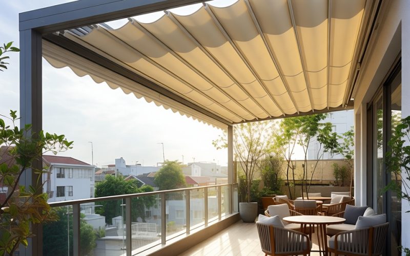 Mái Che Sân Thượng Mái Xếp Di Động