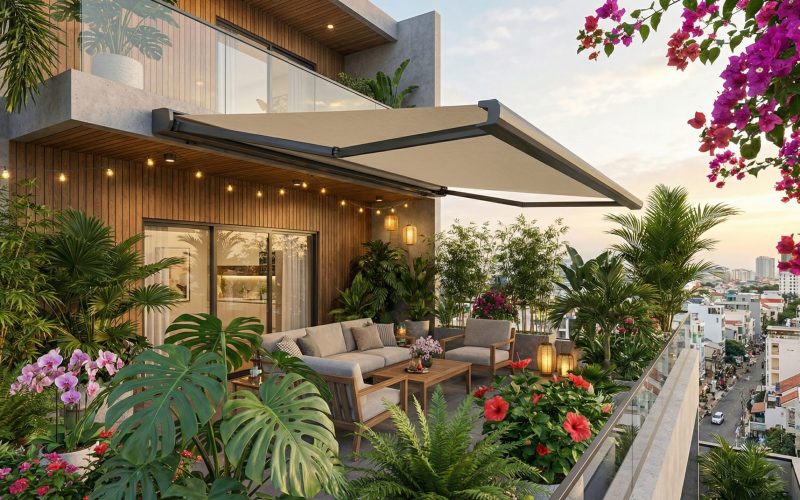 Mái Che Sân Thượng Thông Minh Đẹp